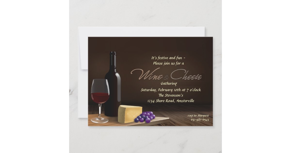 Wine and Cheese Invitation Zazzle