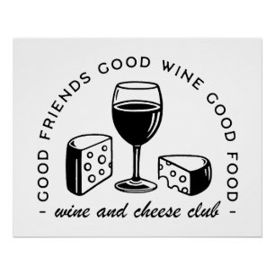 Wine and cheese lovers club poster