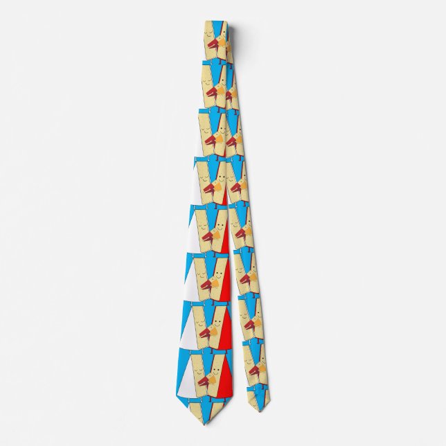 Wine And Cheese Lovers Neck Tie (Front)