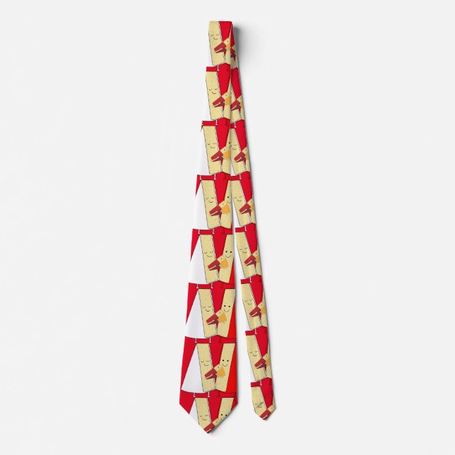 Wine And Cheese Lovers Neck Tie (Front)