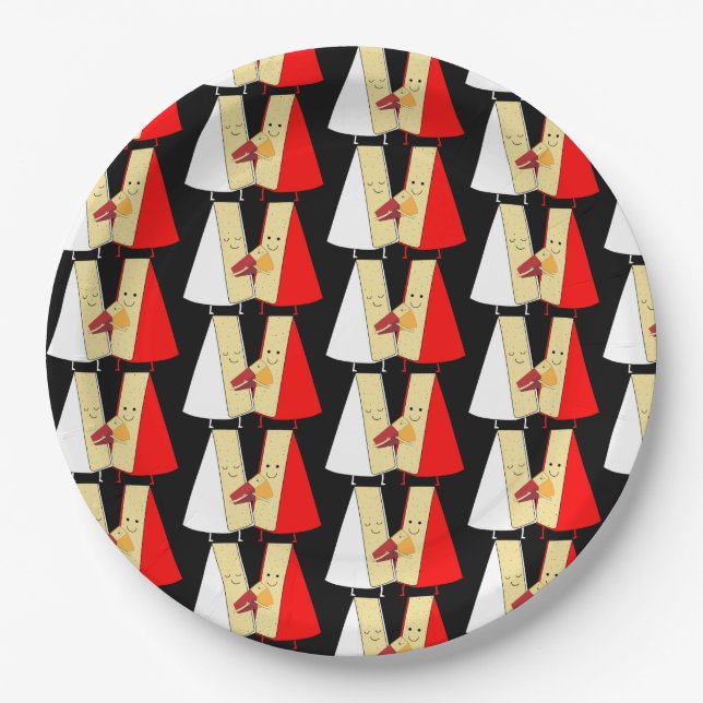 Wine And Cheese Lovers Paper Plates (Front)