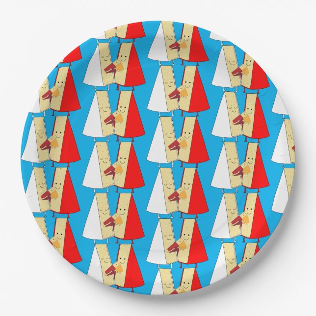 Wine And Cheese Lovers Paper Plates (Front)