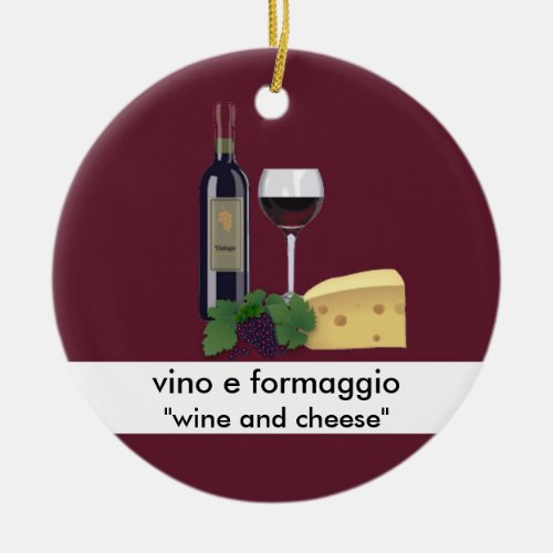 Wine and Cheese Ornament