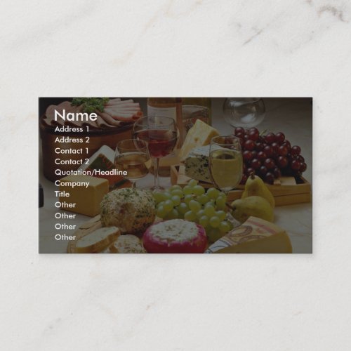 Wine and cheese party business card template