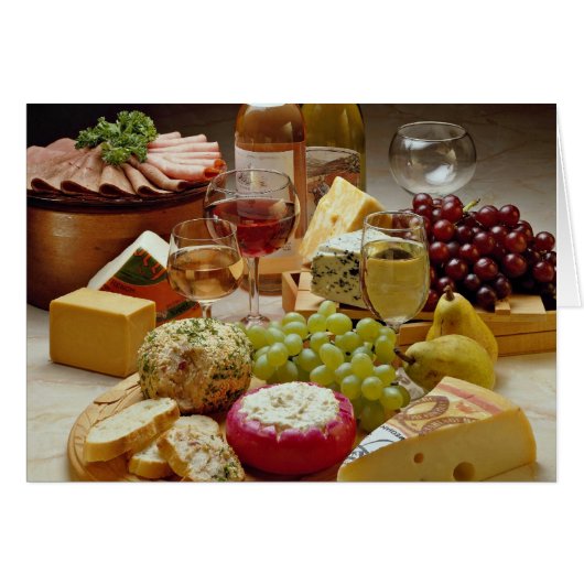 Wine and cheese party cards (Front Horizontal)