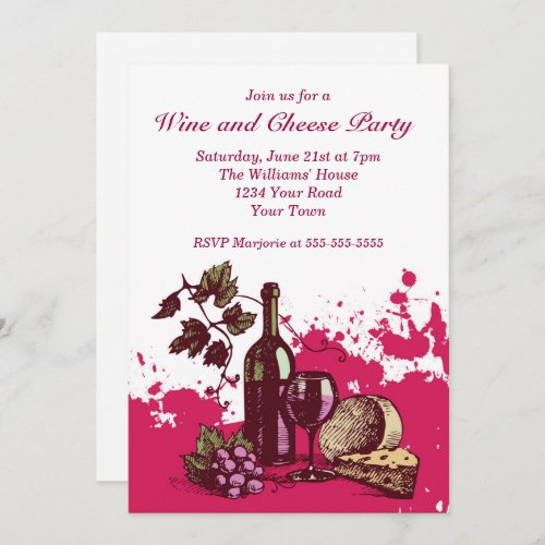 Wine and Cheese Party Invitation