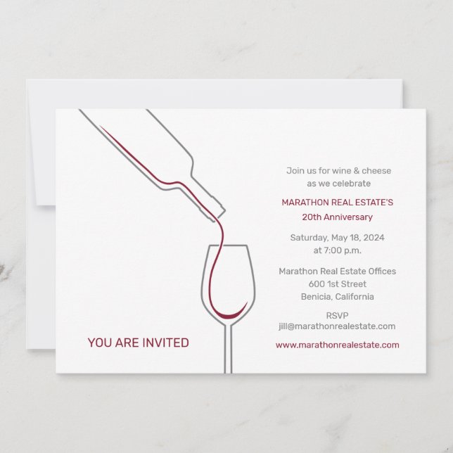 Wine and Cheese Party Invitation (Front)