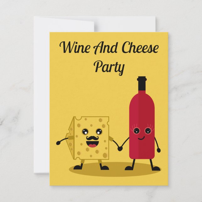 Wine And Cheese party Invitation (Front)