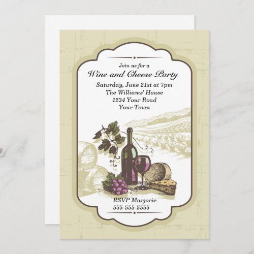 Wine and Cheese Party Invitation