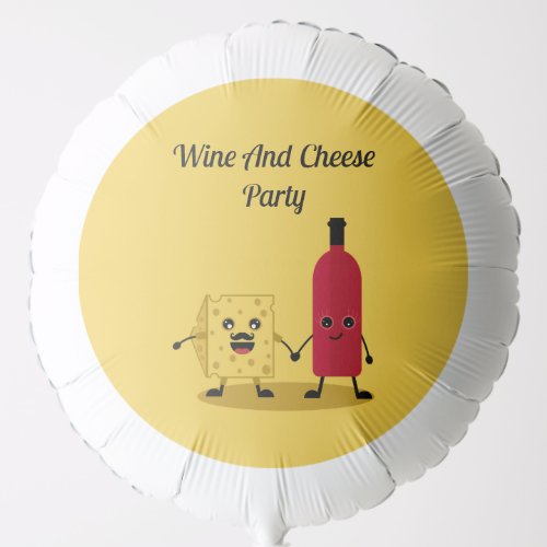 Wine And Cheese party Invitation Balloon