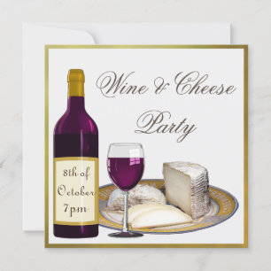WINE AND CHEESE PARTY INVITATION CAMMEMBERT CHEESE