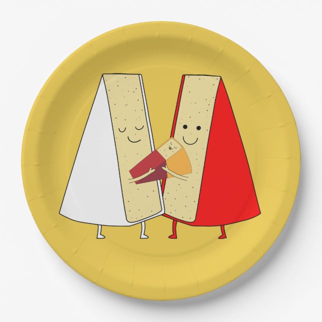 Wine And Cheese party Invitation Paper Plates (Front)