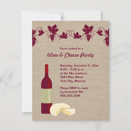 Wine and Cheese Party Invitations