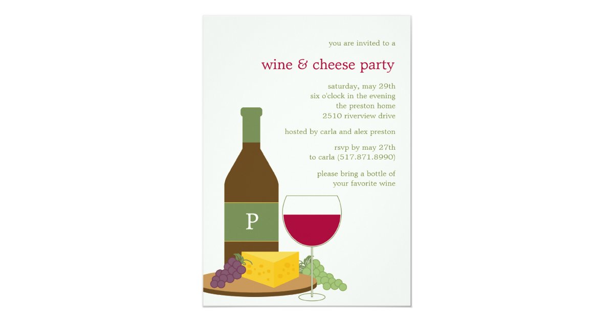 Wine and Cheese Party Invitations