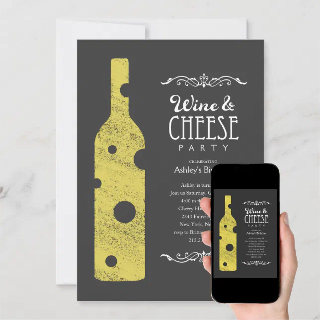 Wine And Cheese Party Invitations Zazzle