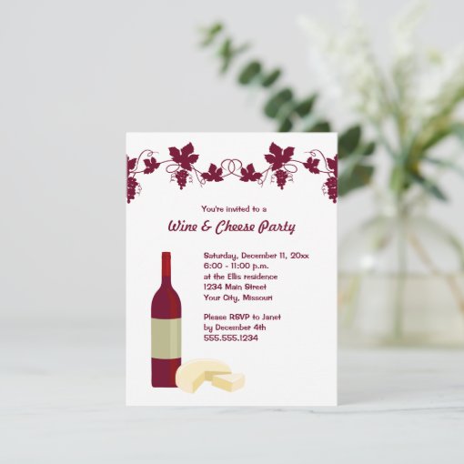 Wine and Cheese Party Invitations | Zazzle