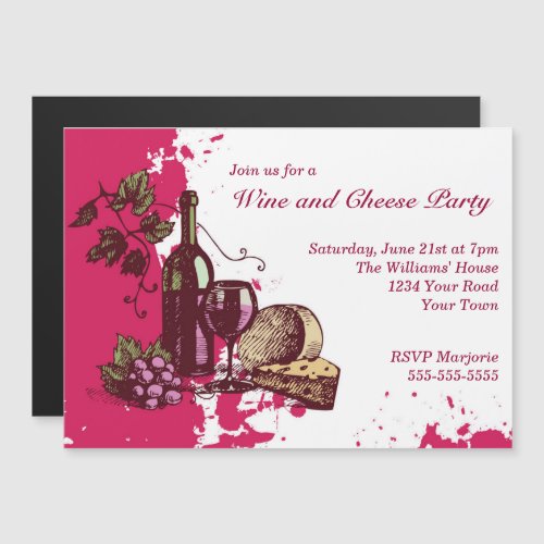 Wine and Cheese Party Magnetic Invitation