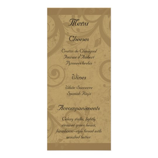 Wine and Cheese Party Menu Rack Cards | Zazzle.com