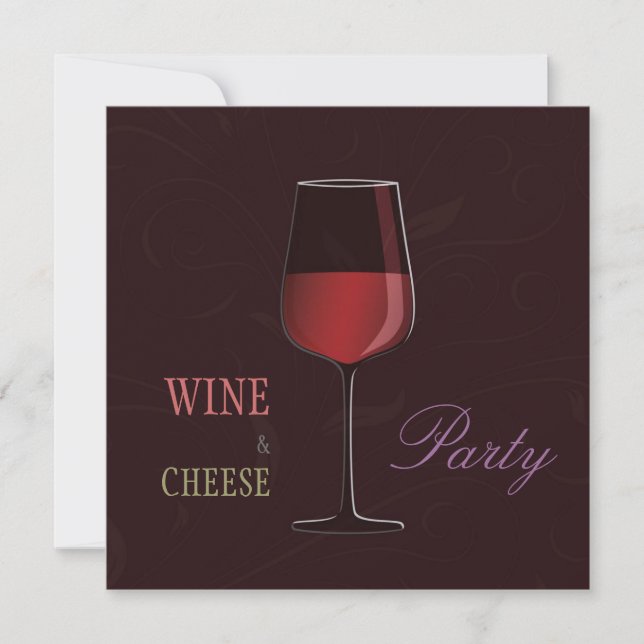 Wine and Cheese Party Personalized Invitation (Front)