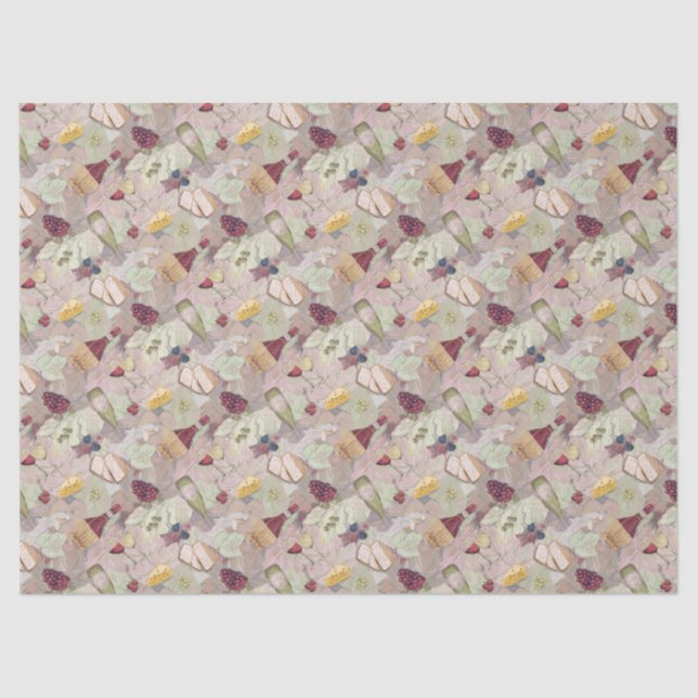 Wine and Cheese Party Tissue Paper (Front)