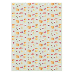  Wine and Cheese Pattern Tablecloth