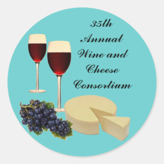 Wine and Cheese Series Classic Round Sticker