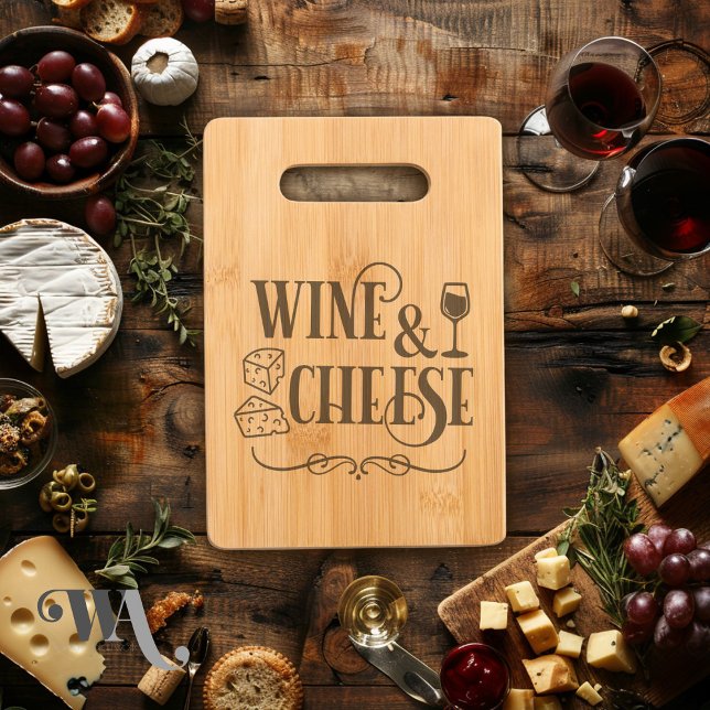 Wine and Cheese - Simple but Elegant  Engraved Cutting Board (Creator Uploaded)
