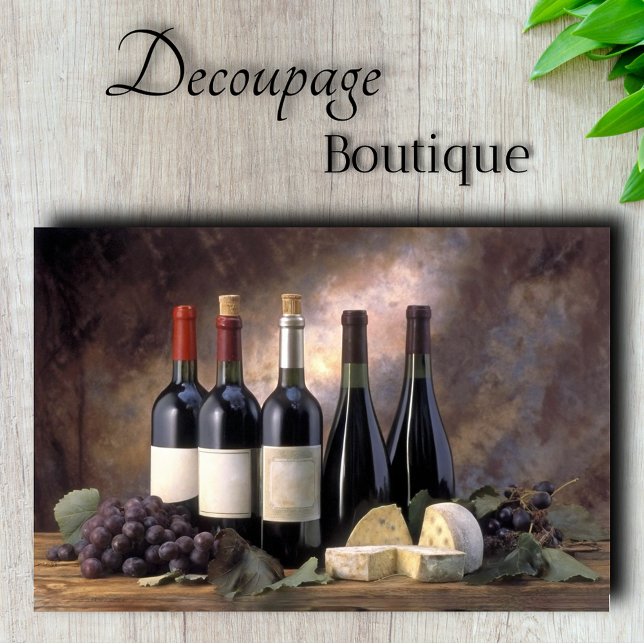Wine and Cheese Still Life Decoupage Tissue Paper (Wine And Cheese Still Life Decoupage Tissue Paper)