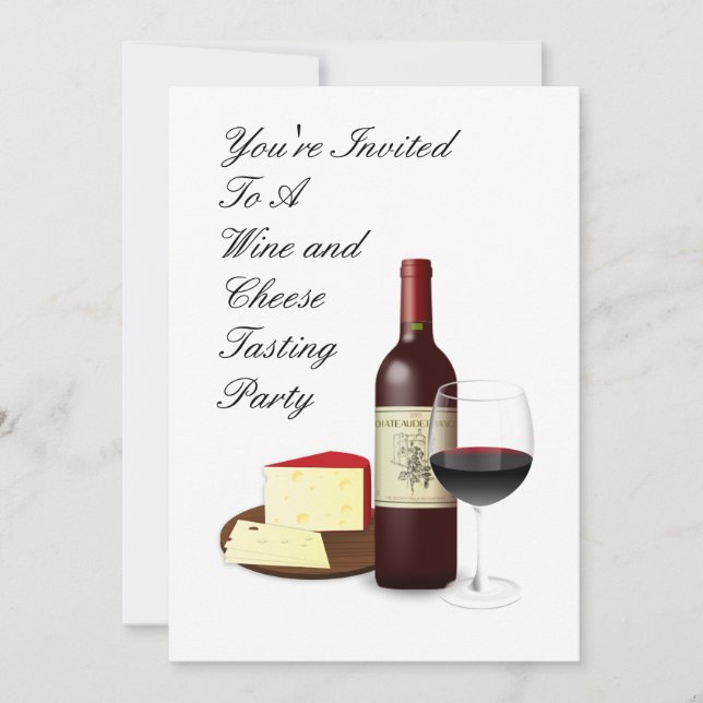 Wine and Cheese Tasting Party Custom Invitation (Front)