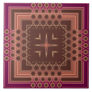 Wine and Chocolate Colored Fancy Geometric Tile