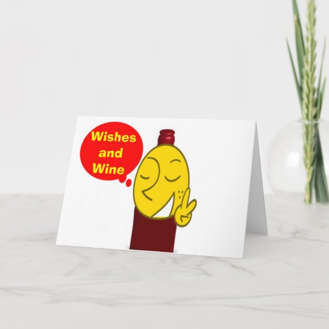 WINE AND CHRISTMAS WISHES-ADULT SECULAR CARD (Front)