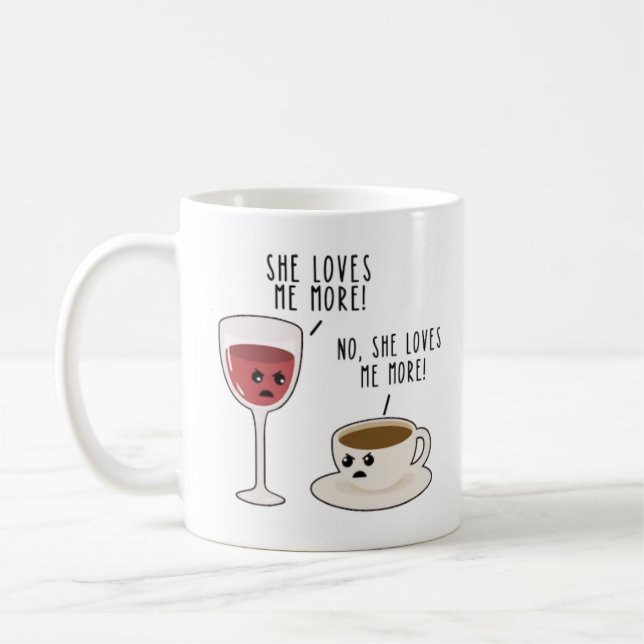 Wine and Coffee Drinker Coffee Two-Tone  Coffee Mug (Left)