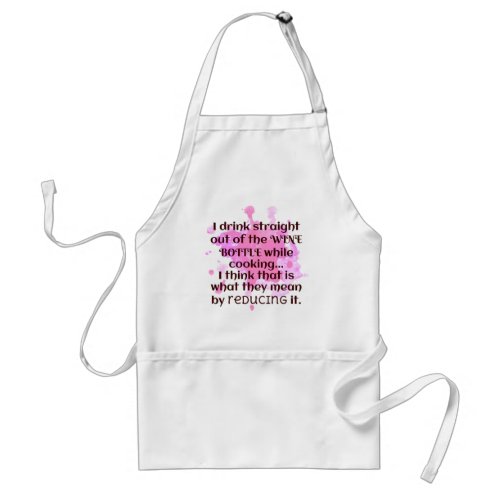 Wine and Cooking Joke Gift FUNNY Red and Pink Adult Apron