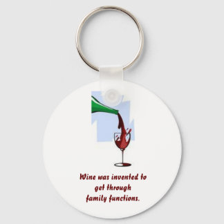Wine and family keychain