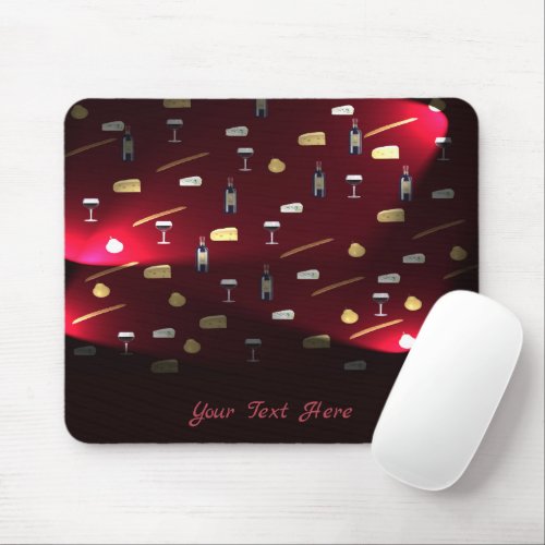 Wine And Food Cranberry Lights Mouse Pad