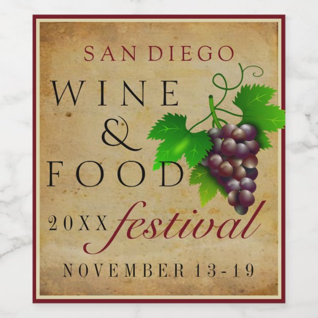 Wine and Food Festival Label (Single Label)