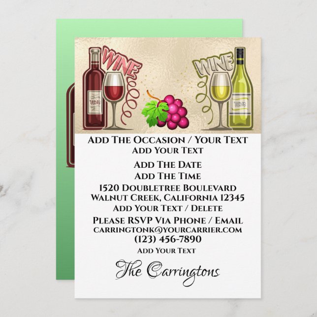 Wine and Friends Invitation (Front/Back)
