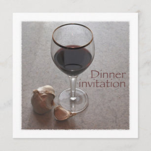 wine and garlic dinner invitation