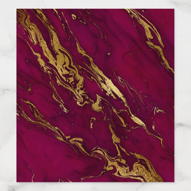 Wine and Gold Marble Wedding Envelope Envelope Liner (Design)