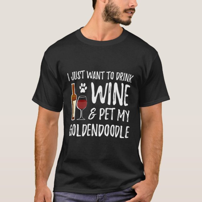 Wine And Goldendoodle Long Sleeve Shirt For Funny  (Front)