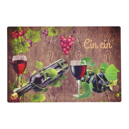 Wine and Grape Laminated Placemat