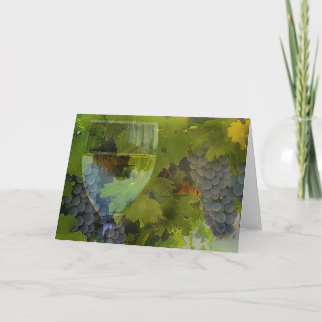 Wine and Grape thank you Card (Front)