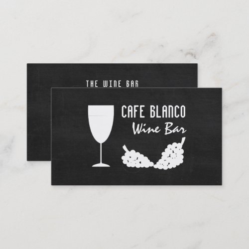 Wine And Grapes Chalkboard Wine BarWinery Business Card