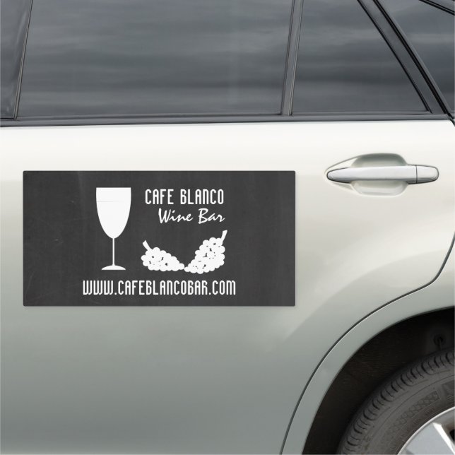 Wine And Grapes, Chalkboard Wine Bar/Winery Car Magnet (In Situ)