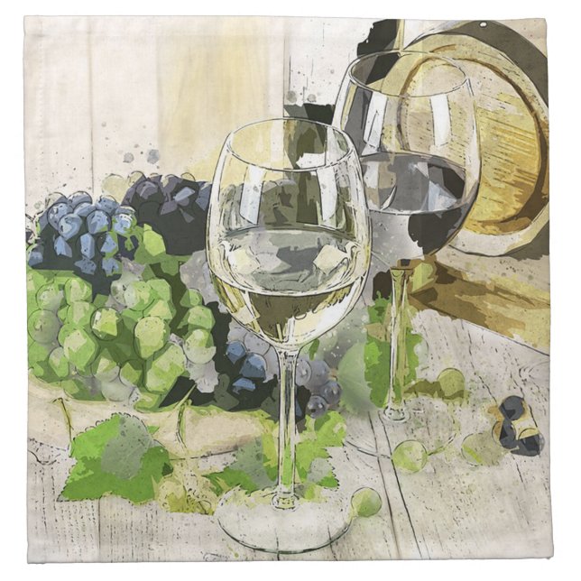 Wine and Grapes Cloth Napkin (Front)