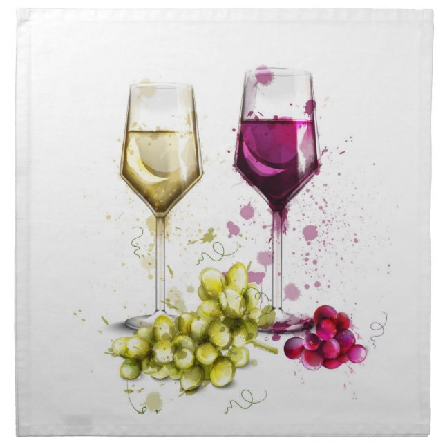 Wine and Grapes Cloth Napkin (Front)