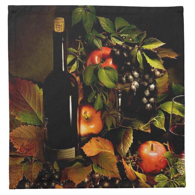 Wine and Grapes Cloth Napkin (Front)