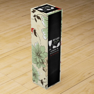 Wine And Grapes, Floral Chalkboard Wine Bar/Winery Box