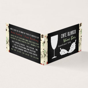Wine And Grapes, Floral Chalkboard Wine Bar/Winery Business Card