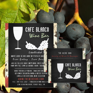 Wine And Grapes, Floral Chalkboard Wine Bar/Winery Flyer